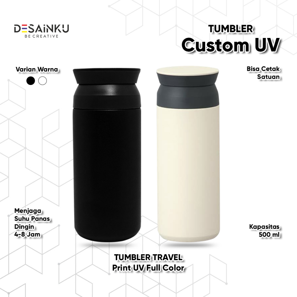 Custom Tumbler Travel Termos Print UV -  Botol Minum Termurah