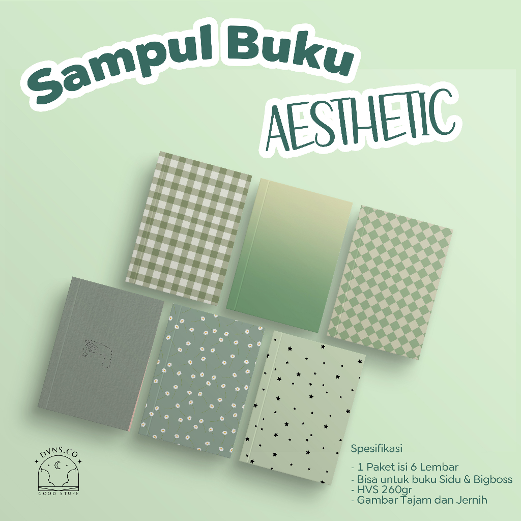 

6 LEMBAR SAMPUL BUKU HIJAU SAGE | SAMPUL BUKU AESTHETIC | COVER BOOK AESTHETIC | SAMPUL BUKU LUCU