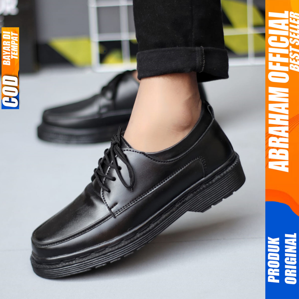 ABRAHAM Sepatu Pantofel Formal Docmart Oxford Hitam Pria