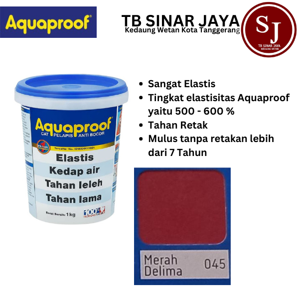 Cat Pelapis Anti Bocor Kemasan 1kg - 045 Merah Delima