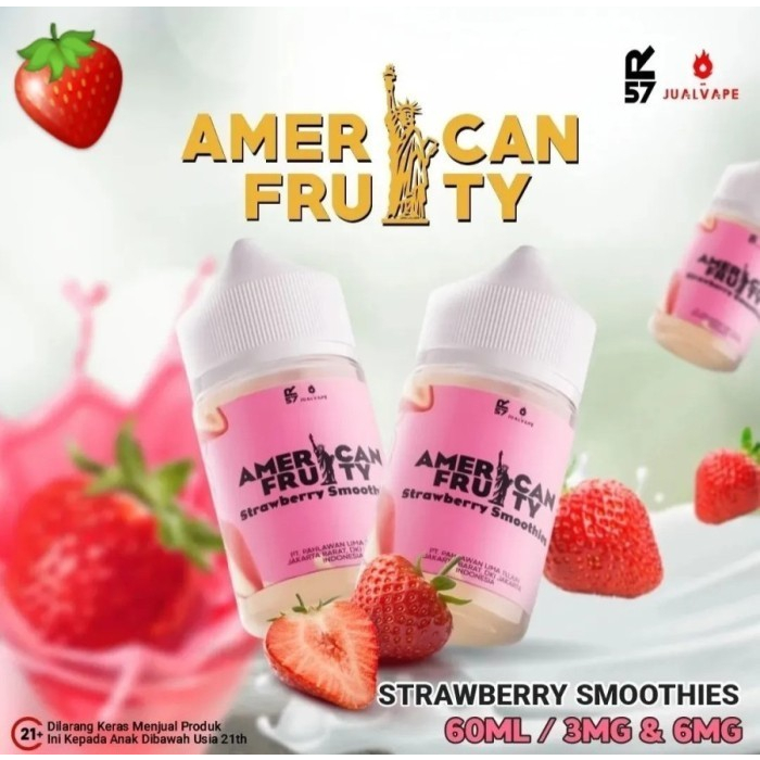 AMERICAN FRUITY STRAWBERRY SMOOTHIES BY R57 X JUALVAPE 6MG 60ML