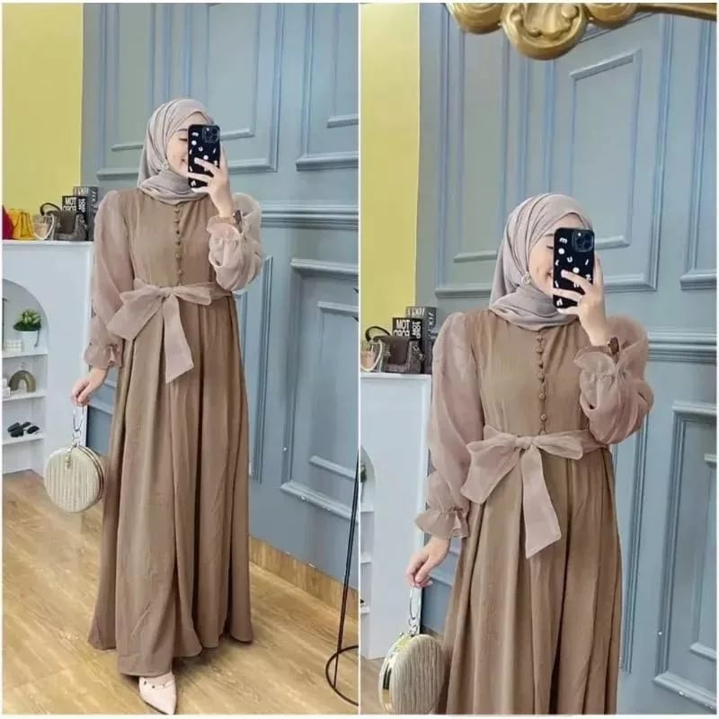 RANIA DRESS GAMIS CRINKLE AIRFLOW PREMIUM DRESS WANITA TERBARU 2023 GAMIS WANITA BAHAN CRINGKLE APLIKASI BORDIR MEWAH