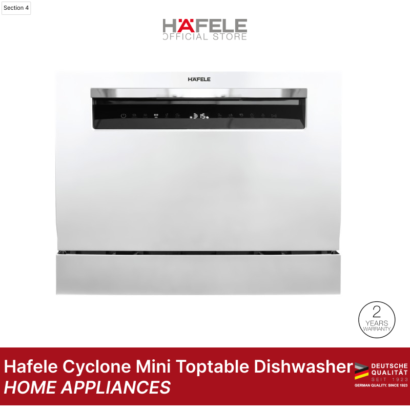 Hafele Cyclone Mini Toptable Dishwasher - Mesin Cuci Piring Otomatis