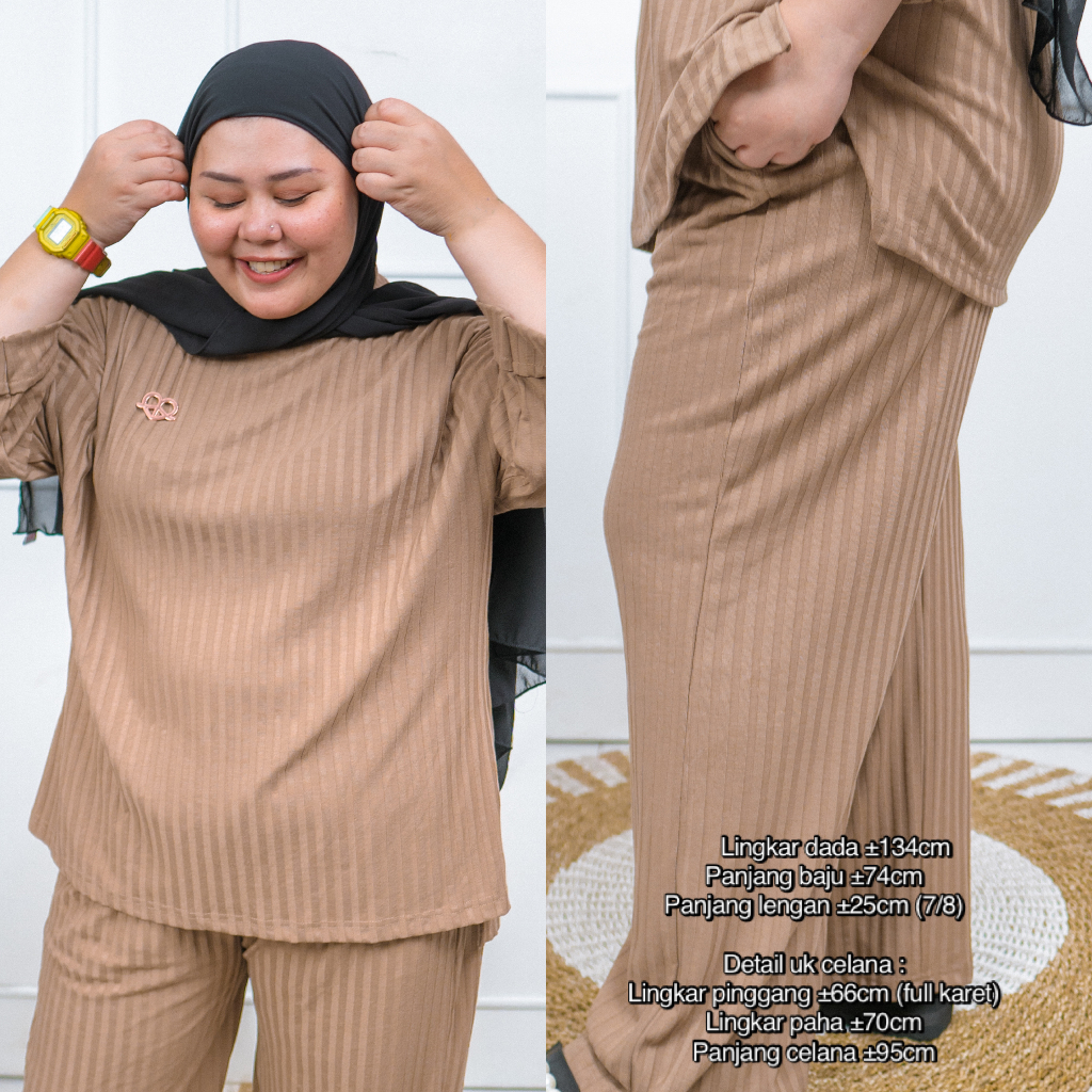 Oneset Jolly Knit Setelan Wanita Oversize Top Busui dan Nonbusui Hijab Friendly