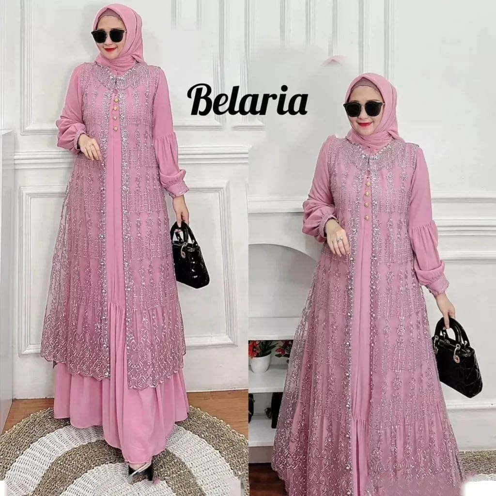 Gamis kondangan brokat warna sage Belarhia ceruty baby doll gamis jumbo ld 120 gamis pesta anak gamis remaja baju gamis wanita gamis brukat sage