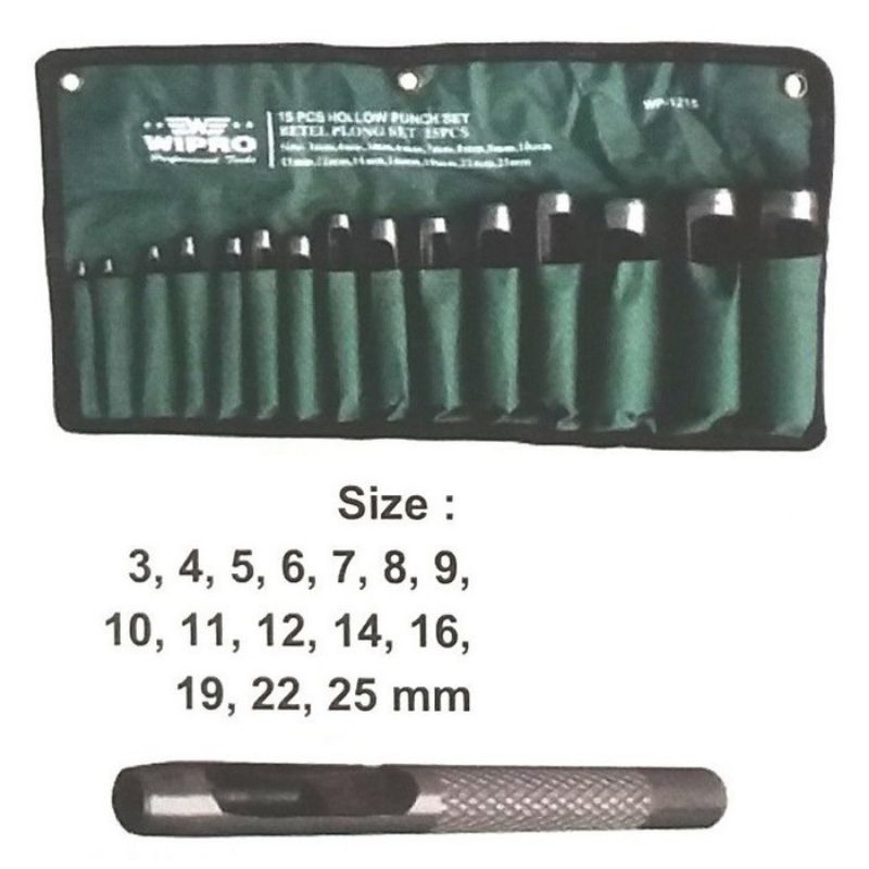 (UTC) Hollow punch Wipro set 15pcs