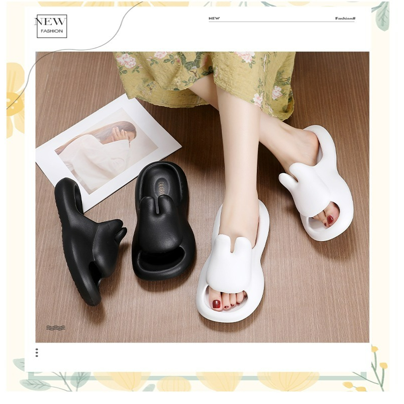 Sandal Cute Rabbit Wanita | Sandal Slip On Rabbit | Sandal Rumah | Sandal Kelinci | Sandal Jelly | Sandal Wanita | Sandal Selop Jelly | E880-1