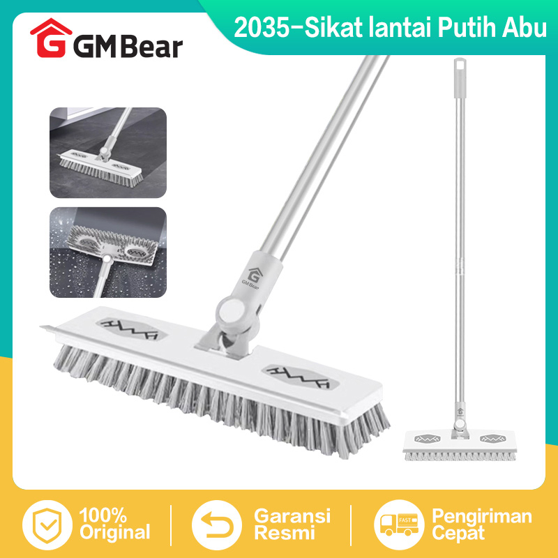 GM Bear Sikat Dorong Lantai Kamar Mandi (2in1) 2035 - Sikat Pembersih Dinding WC Kamar Mandi Wiper Pembersih Lantai 2in1