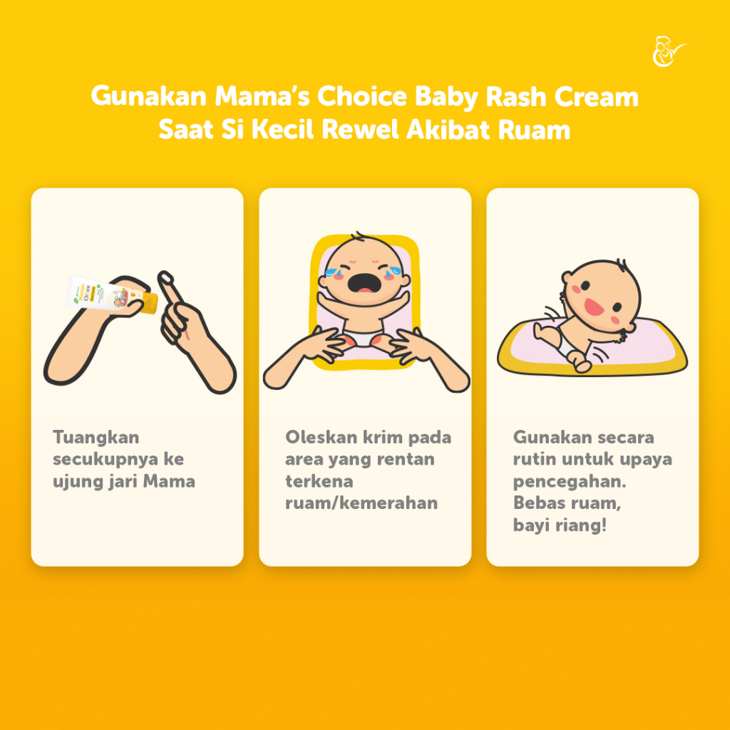 Baby Diaper Cream | Rash Cream Mama's Choice - Krim untuk meredakan biang keringat, ruam popok, ruam susu (Terdaftar BPOM)