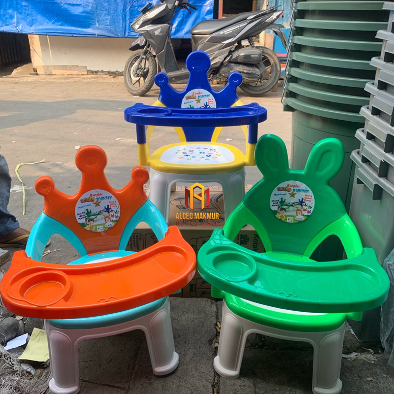 Set Meja Kursi Anak Sultan Bangku Belajar Plastik Sandaran-KIARA