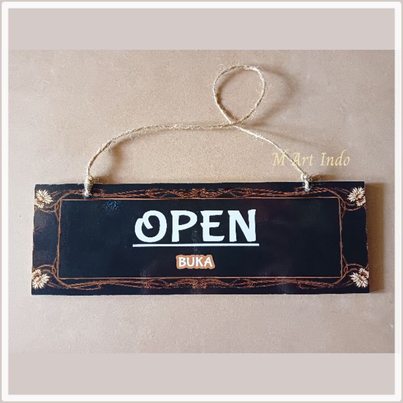 OPEN CLOSED/BUKA TUTUP papan gantungan sign board