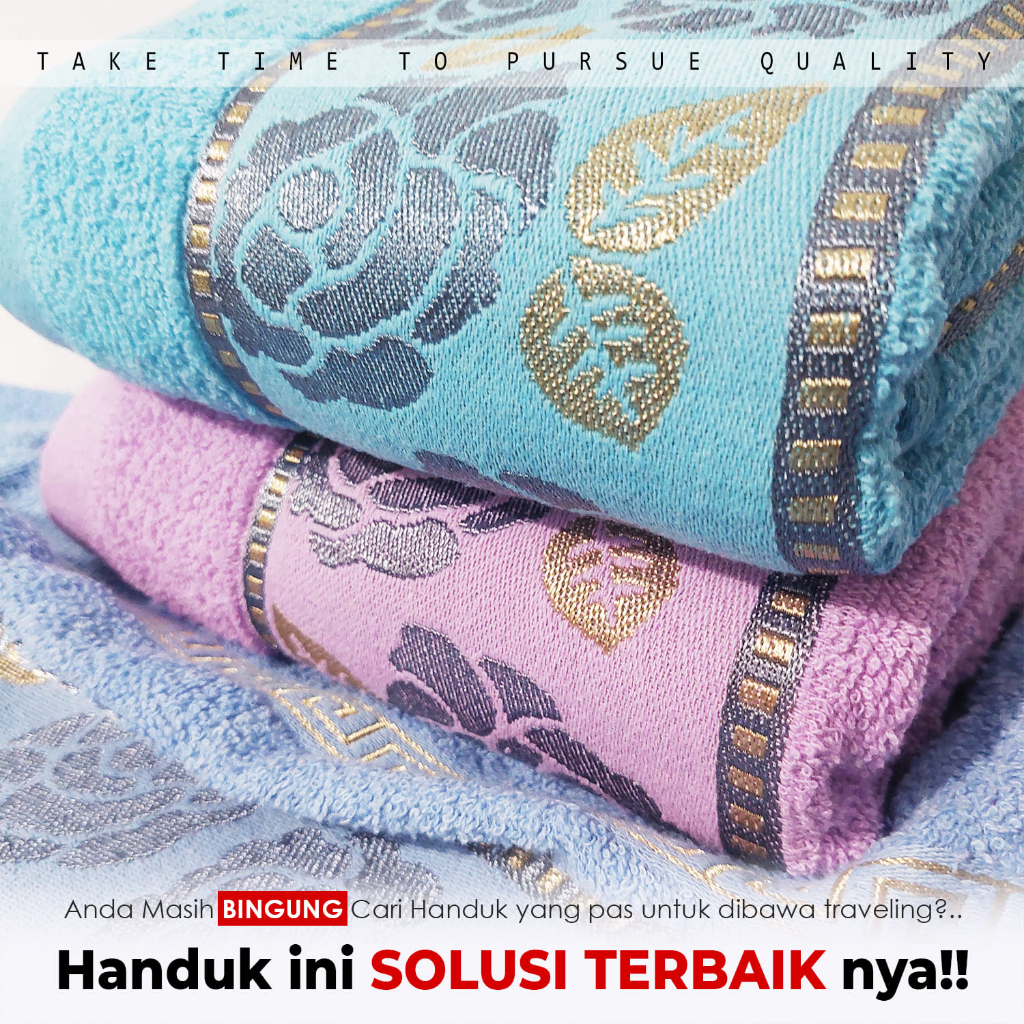 Handuk Mandi Katun Tebal Premium Motif Bunga Ukuran 70x140cm High Quality Daya Serap Tinggi Perlengkapan Mandi Rumah Tangga Import - J3A7 - 88BlanketStore