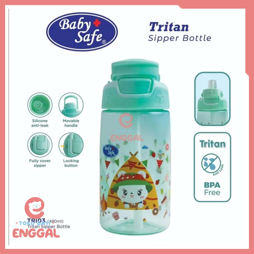 Baby Safe Tritan Sipper Bottle Baby Training Cup 480ml