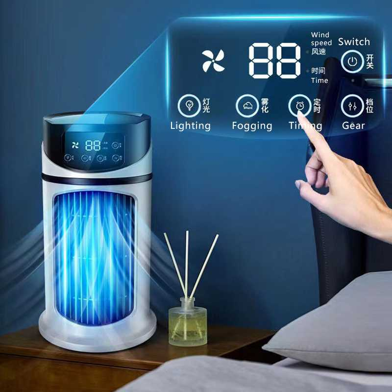 Kipas Cooler Pendingin Ruangan Mini Air Conditioner AC 300ml 3 Mode Cooling Fan Port Layar LCD Berkualitas