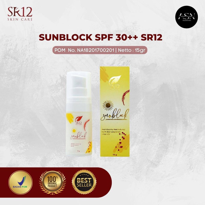 SUNBLOCK SR12 DEBS BJM / SUNBLOK SPF 30++ / PELINDUNG MATAHARI / CEGAH FLEK DAN PENUAAN DINI
