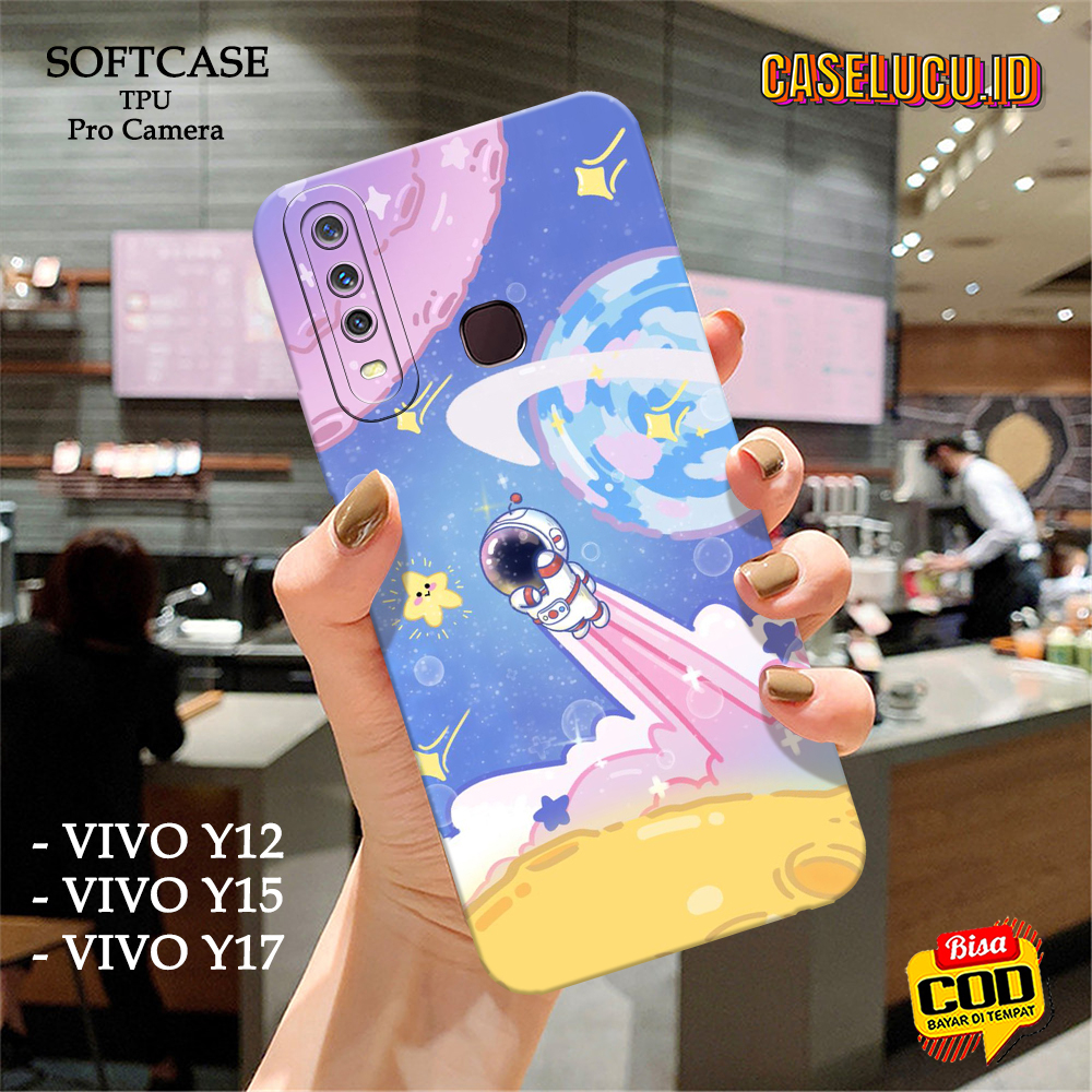 Casing Hp Vivo Y12 / Y15 / Y17 Terbaru - Fashion Case Astronot - Case Vivo Y12 / Y15 / Y17 - Soft Ca