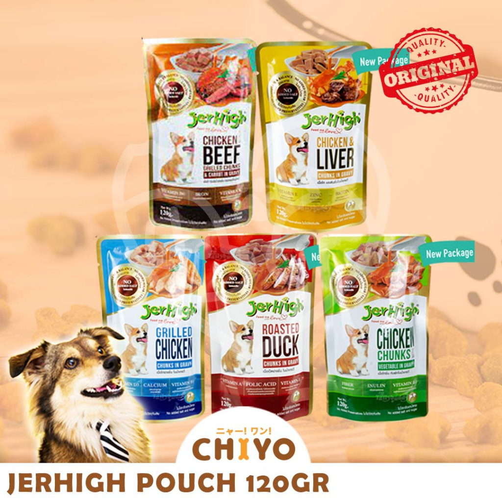 JERHIGH POUCH 120GR - MAKANAN BASAH ANJING