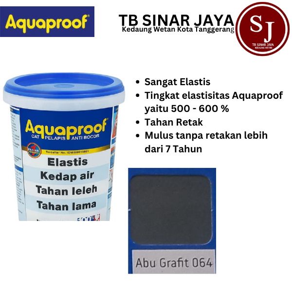 Cat Aquaproof Cat Pelapis Anti Bocor Kemasan 4kg - 064 Abu Grafit