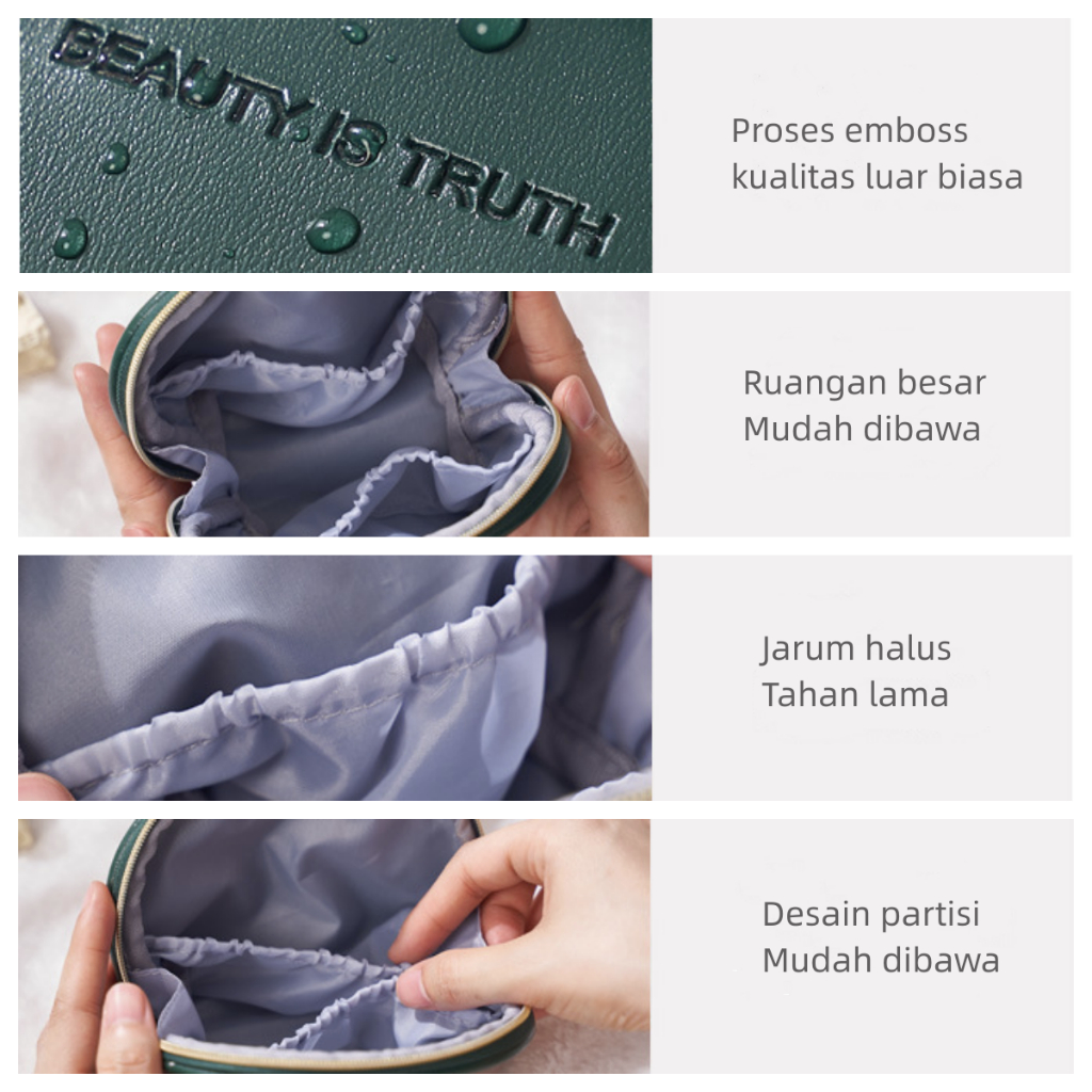 Tas kosmetik tas perawatan kulit PU kulit bantal ins gaya tas cuci wanita portabel