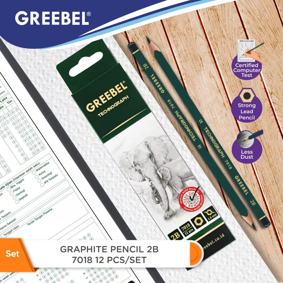 

Pensil 2B GREEBEL 7018 Isi 12 pcs