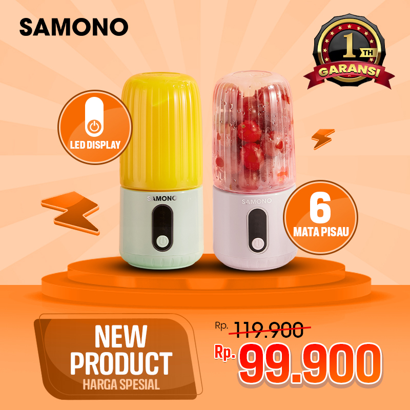 SAMONO Blender Portable Juicer Portable Blender Buah 6 Mata Pisau 1200 mAh Garansi 1 Tahun SW-Y6