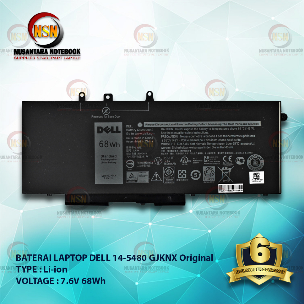 BateraI ORI Dell 14-5480 GJKNX 7.6V 68Wh