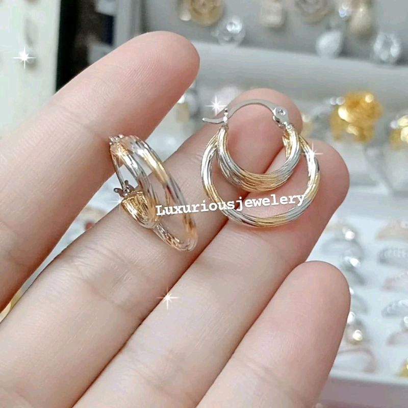 Anting Rhodium model klip simple