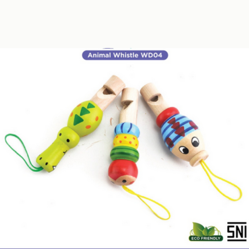 Mainan Edukasi - Animal Whistle / Mainan Alat Musik Anak / Mainan Peluit / Peluit Anak / Peluit Lucu / Peluit Kayu 538102