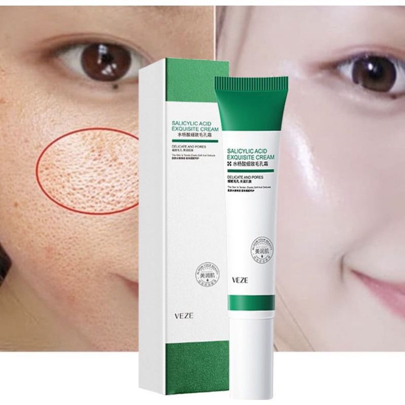 Veze SalicycidAcid Krim Penghalus Pori-pori Atasi  Jerawat Kontrol Minyak Anti penuan 20ml