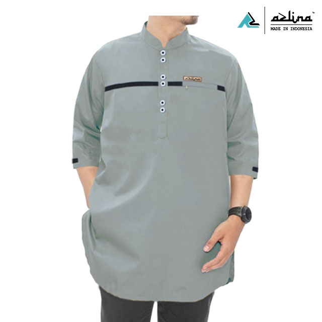 Koko putih kurta premium Arafah AZLINA lengan 3/4 bahan katun oxpord