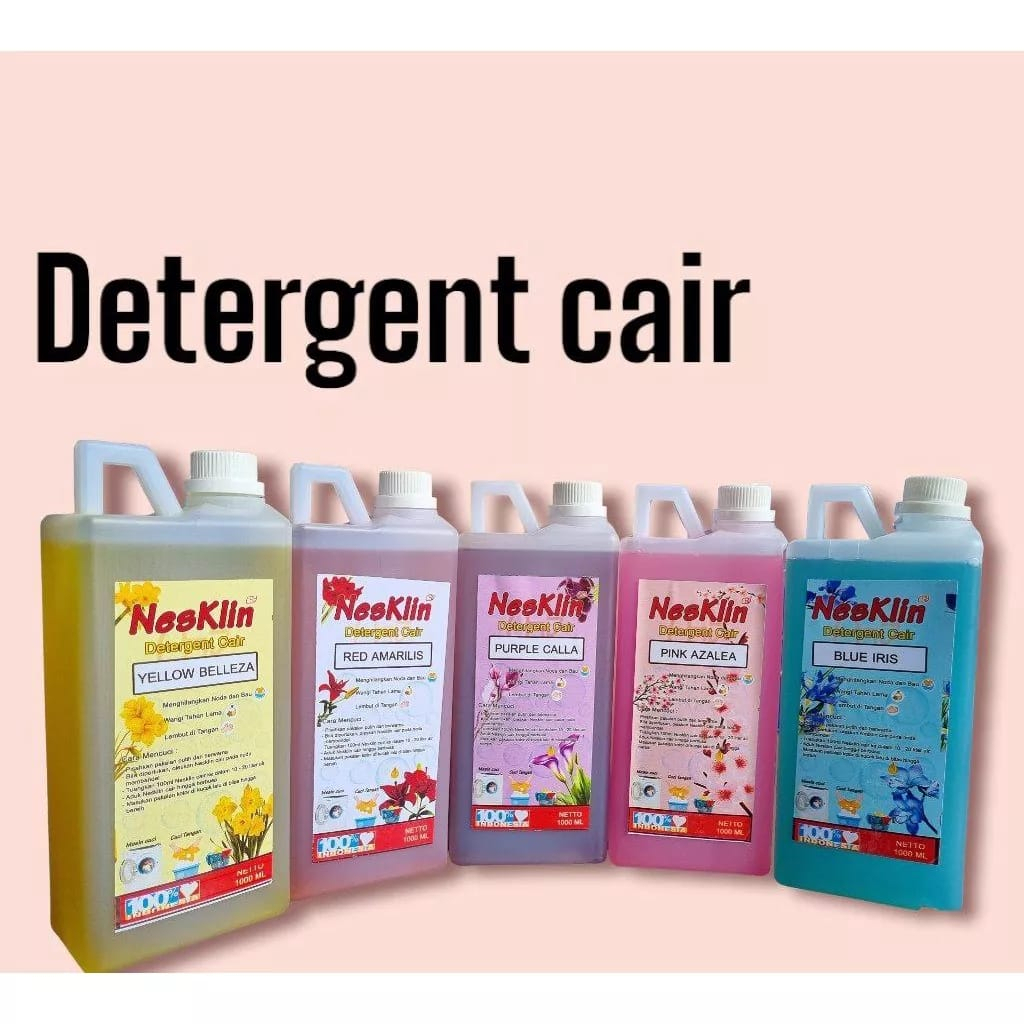 1000Ml Nesklin Liquid Detergent Laundry (Deterjen Cair / Sabun Cuci Baju) 1 Liter - Blue Wish Wangi Harum Kualitas Bagus