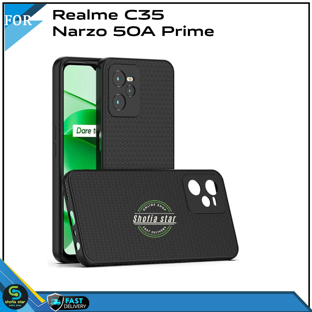 Case Fiber Realme C35 Narzo 50A Prime Soft Case  Luxury Premium Casing