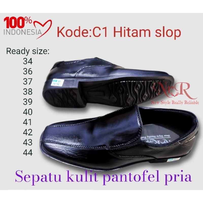 SEPATU PANTOFEL KULIT ANAK LAKI LAKI SEKOLAH DAN PONDOK/SEPATU KULIT FANTOFEL PRIA HITAM/SEPATU FORMAL ANAK REMAJA DAN DEWASA UKURAN 33 34 35 36 37 38 39 40 41 42 43 44