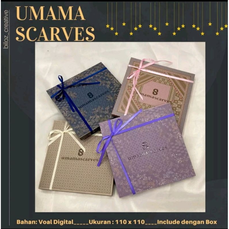 UMAMA SCARVES MOTIF ORI ukuran standar.. Free box (No Bross)