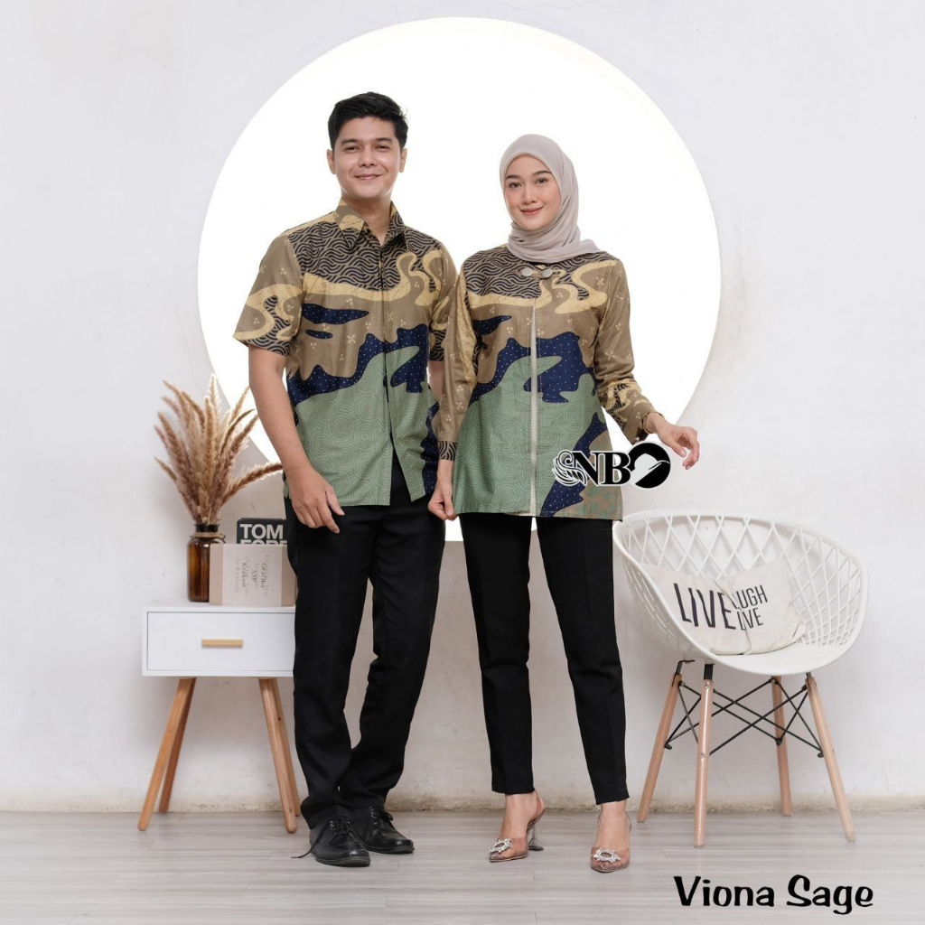 Batik Couple Modern Atasan Blouse Batik Kerja Kantor Wanita Seragam Batik M L XL XXL