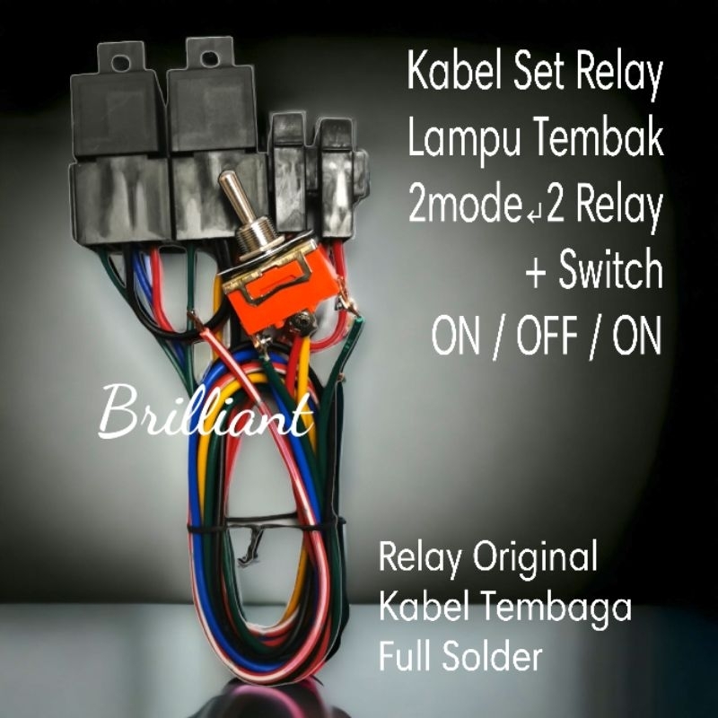 Kabel Set Relay Lampu Sorot / Tembak / Tambahan / Led - Mobil atau Motor 12v