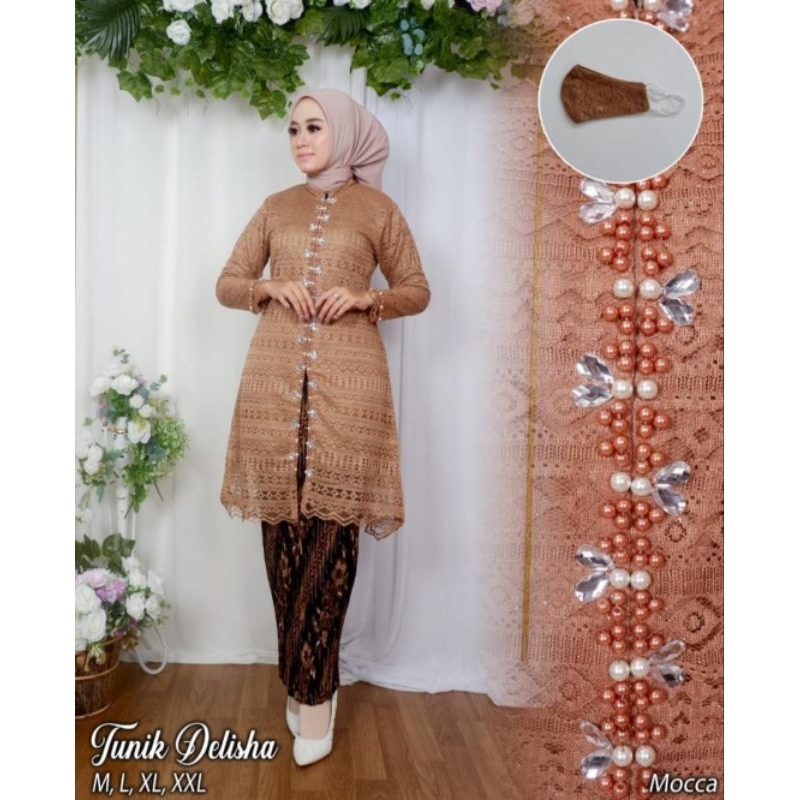 Set Tunik Brokat Amir Kebaya/ Kebaya Pesta / Kebaya Modern / Kebaya Lamaran  / Kebaya Cantik