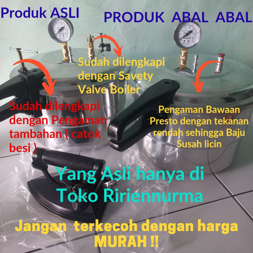 Setrika uap boiler 12 liter+steam trap+kompor 1 set