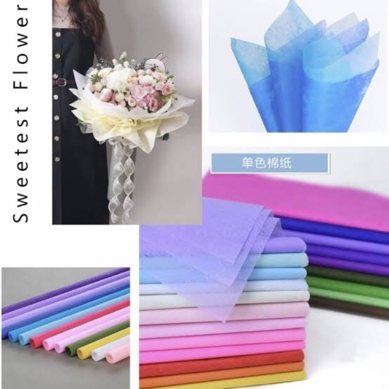 

TISSUE 17 GRAM - KERTAS BUNGA COTTON PAPER TISSUE TISU FLOWER PAPER / FLOWER WRAPPING BUKET BUNGA