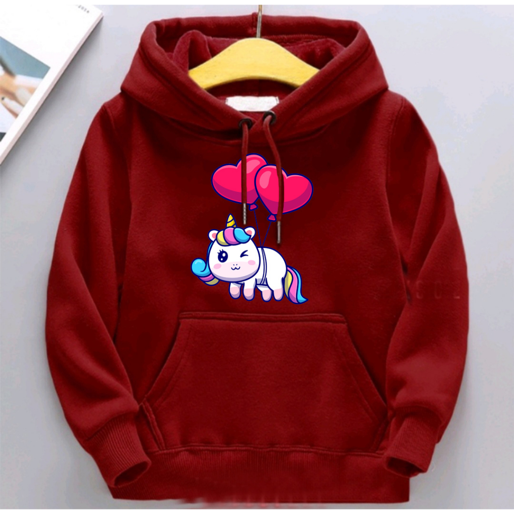 HOODIE ANAK Unicorn Balon LAKI LAKI / PEREMPUAN usia 1 2 3 4 5 6 7 8 9 10 11 12 13 14