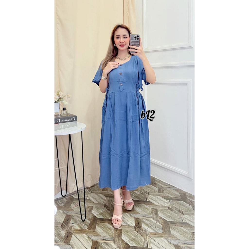 daster cibi polos baju casual terlaris busui bahan rayon dress bumil