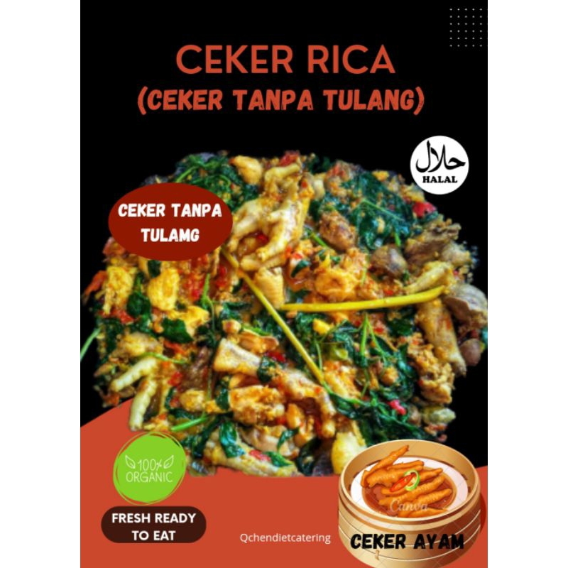 

CEKER AYAM RICA PEDAS (CEKER AYAM TANPA TULANG/PORSI BESAR )