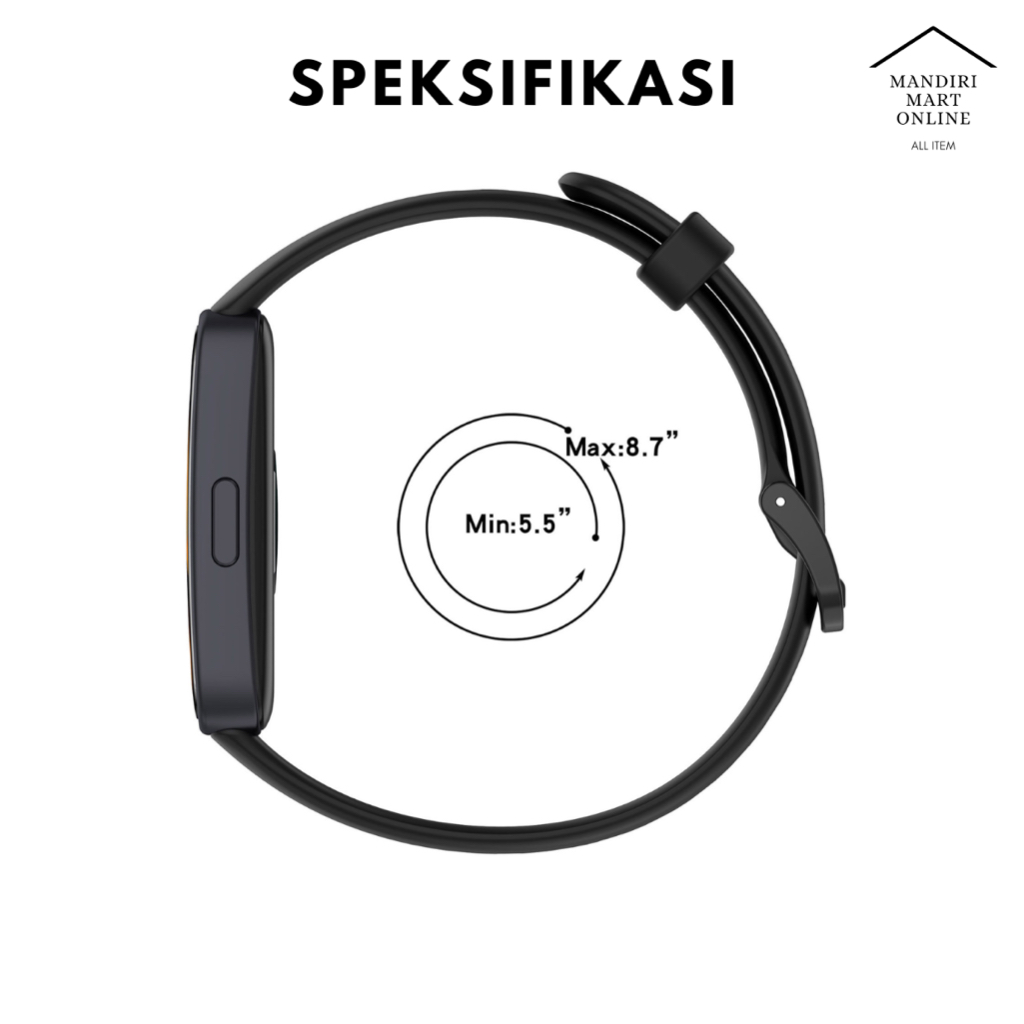 Strap Silicone Huawei Band 8 Tali Pengganti Huawei Band 8 Bahan Rubber Silikon