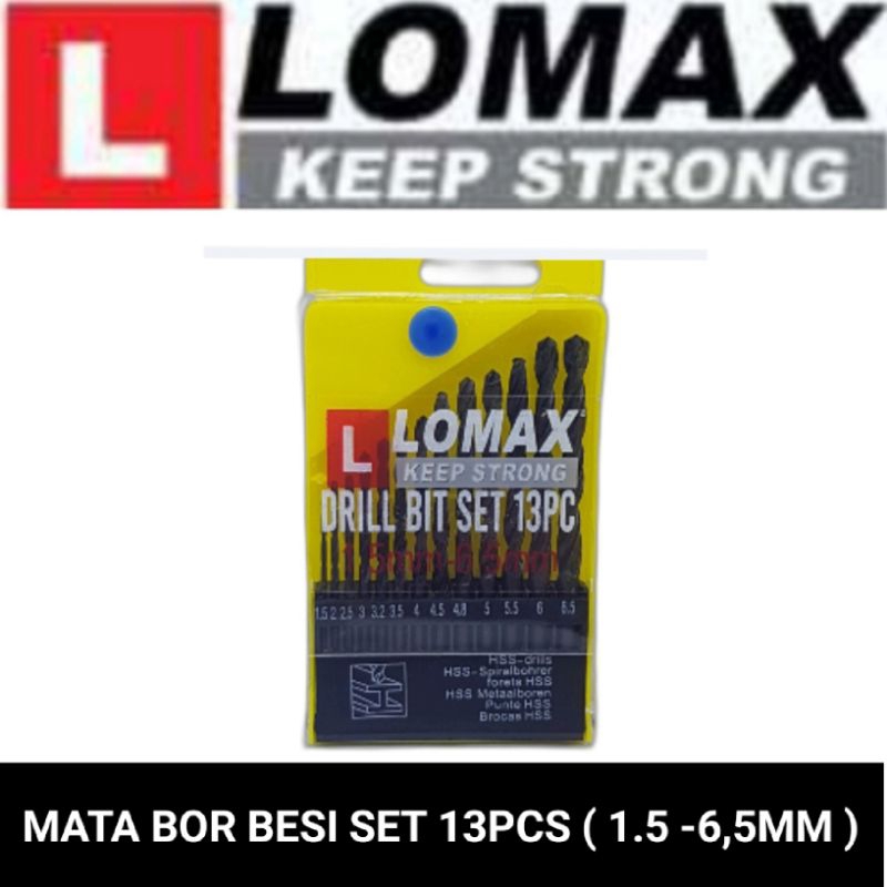 mata bor besi / aluminium / kayu set 13pcs 1,5-6,5mm LOMAX