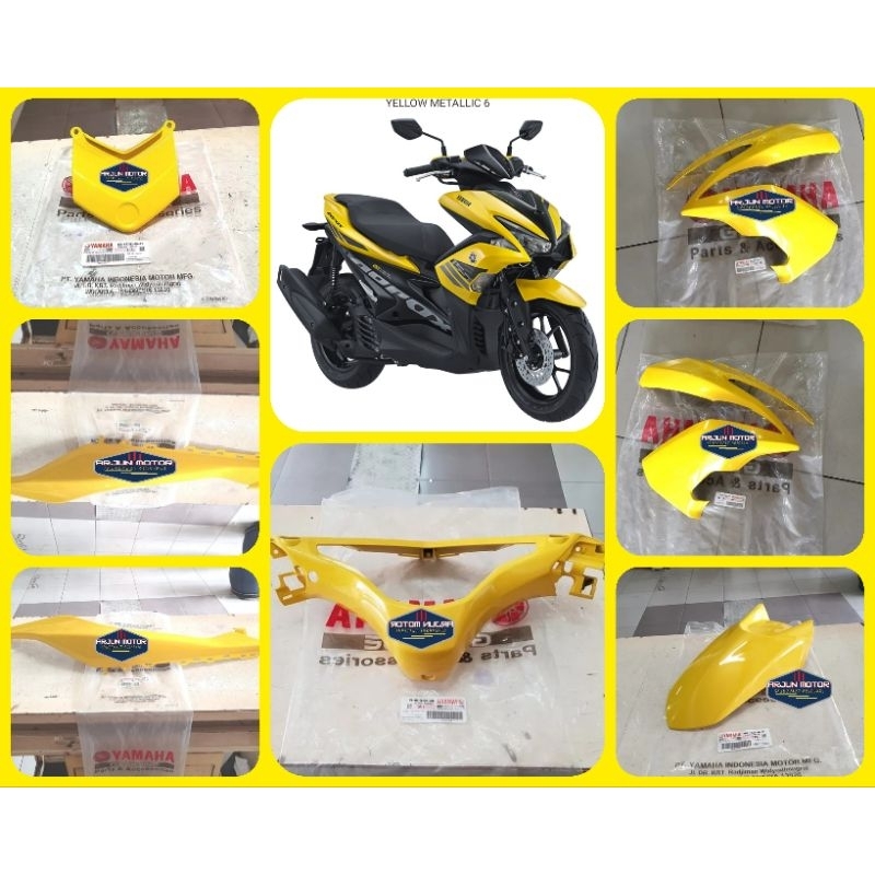 cover body halus, paket body halus 7pc aerox 155 aerox155 kuning original yamaha 100%