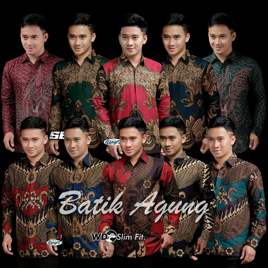 Baju Batik Lengan Panjang Pria Terbaru / Pakaian Kondangan Kerja Pria Motif Batik Modern Kekinian