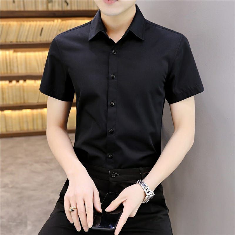 ATASAN KEMEJA SATIN IMPORT LENGAN PENDEK TERMURAH KEKINIAN / KEMEJA PRIA MEWAH KUALITAS MEREK KEMEJA