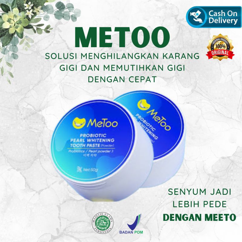 Metoo pemutih gigi herbal penghilang karang gigi dan penyegar nafas