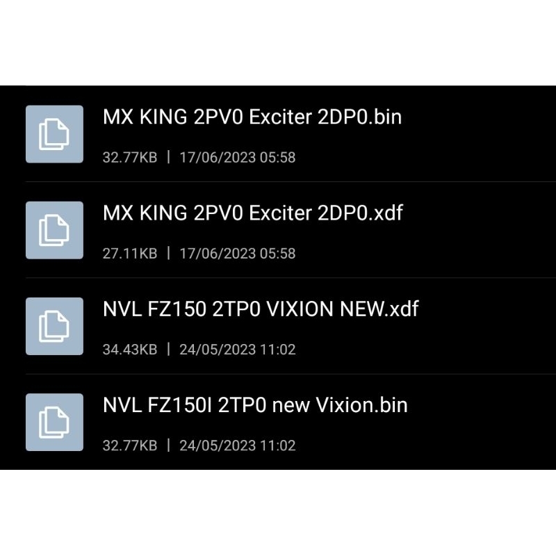 File bin xdf yamaha MX King 2PV0 dan new vixion NVL 2TP0 - bin xdf aerox new dan nmax new nmax aerox