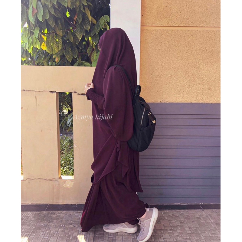 sale french khimar FK two piece, FK set bahan herringbone azmya hijabi / byzmya
